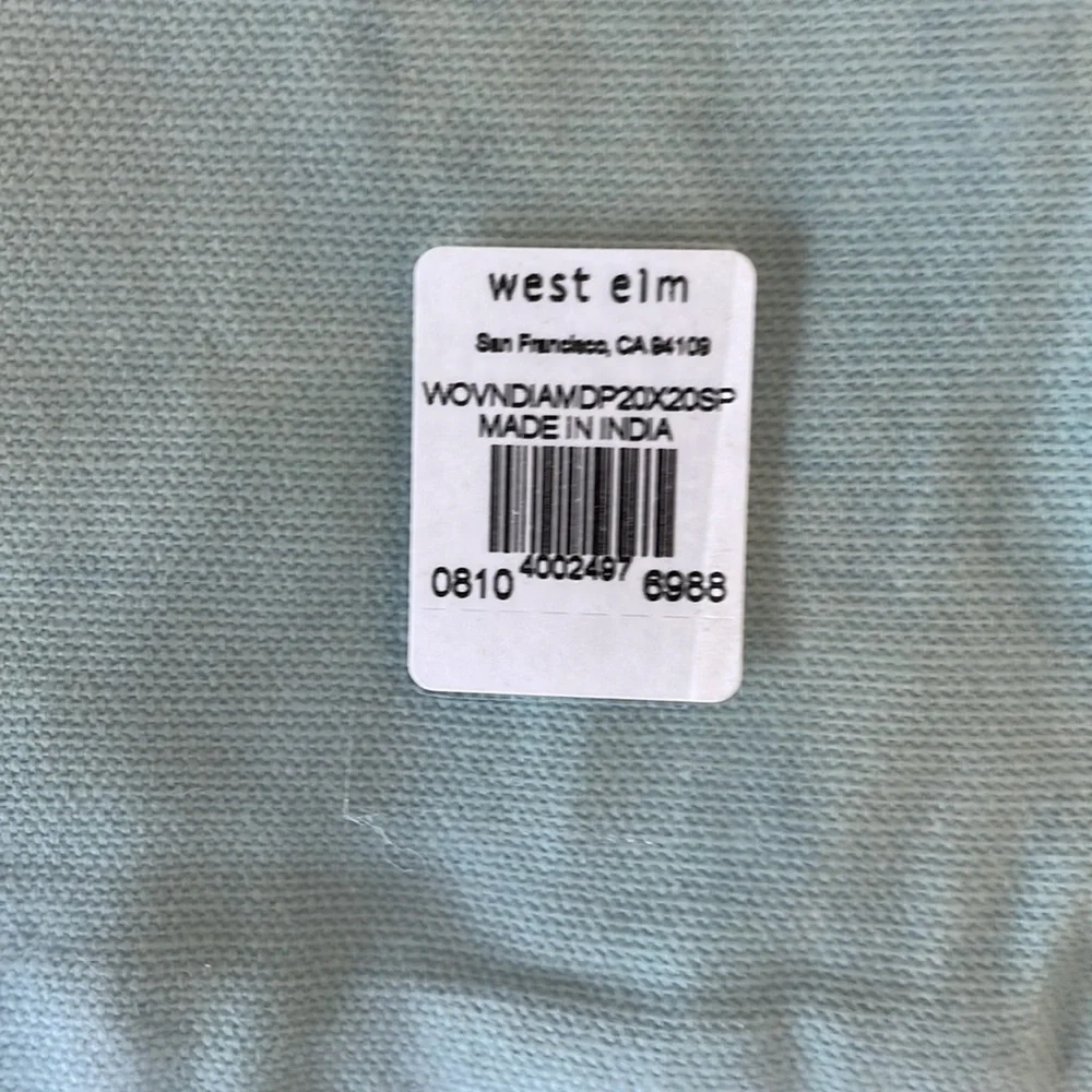 West Elm Patterned Aqua Pillow Covers - set of two